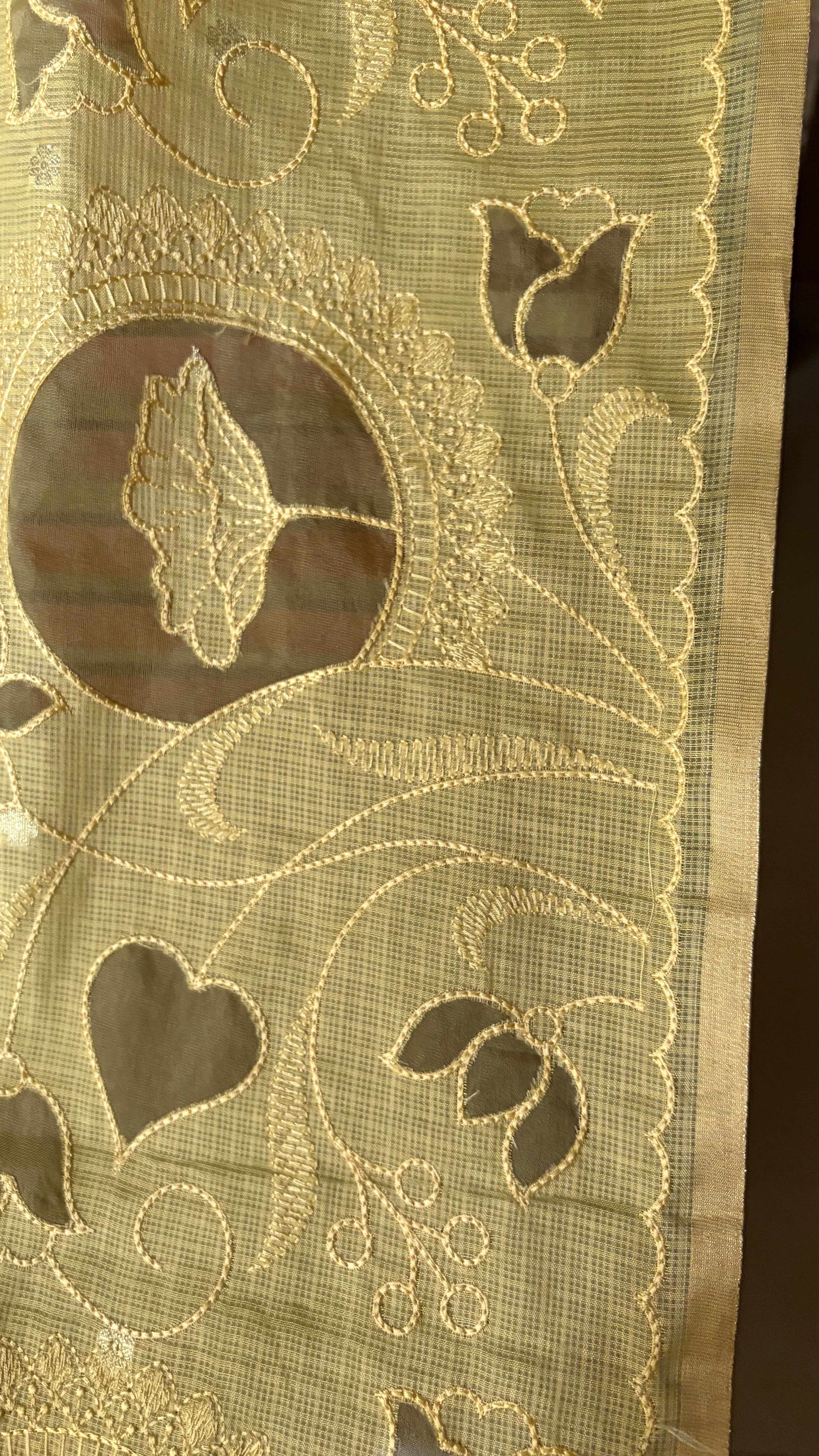 Floral Cutwork Kota Silk