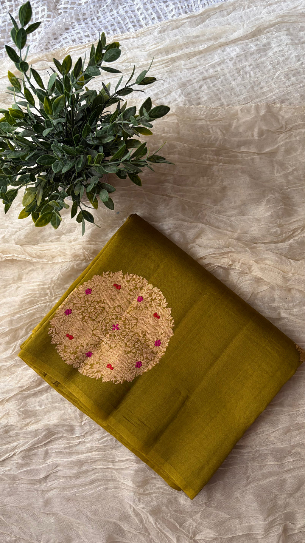 Parrot Meadow Organza Silk