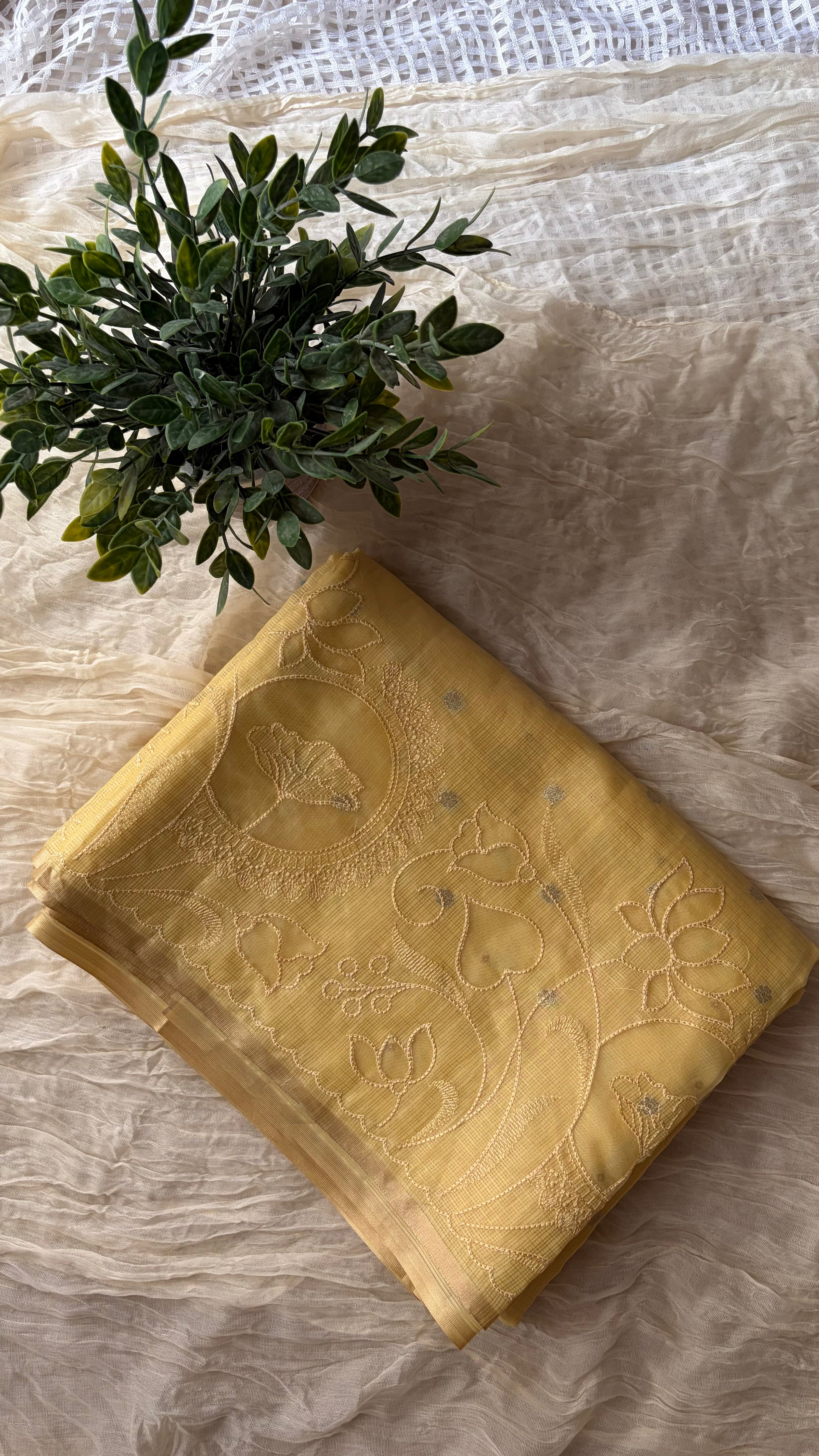 Floral Cutwork Kota Silk