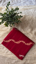 Crimson Vine Organza Silk