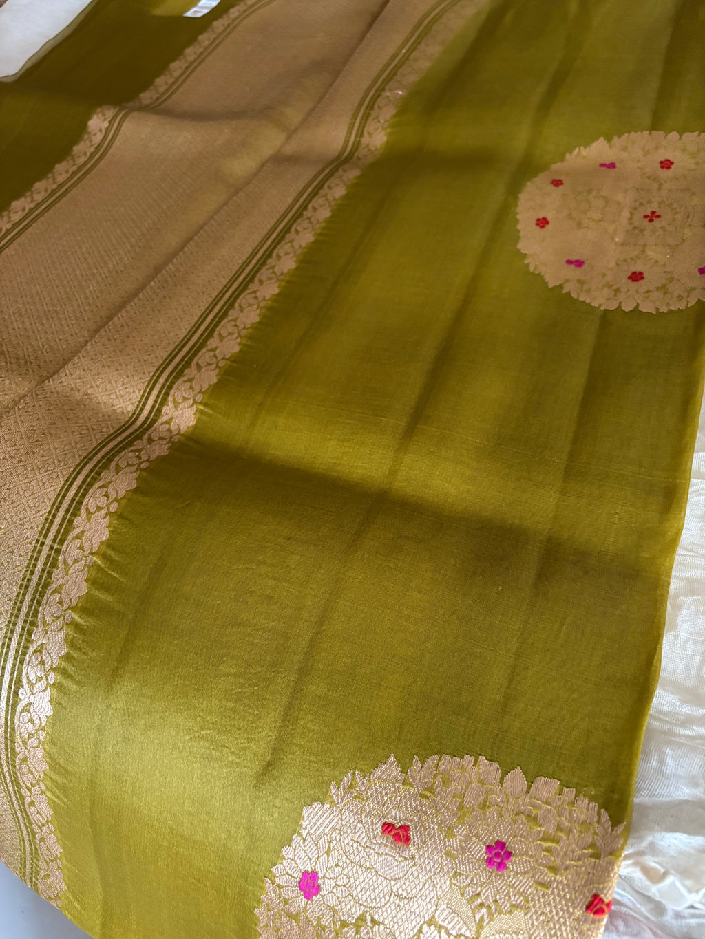 Parrot Meadow Organza Silk
