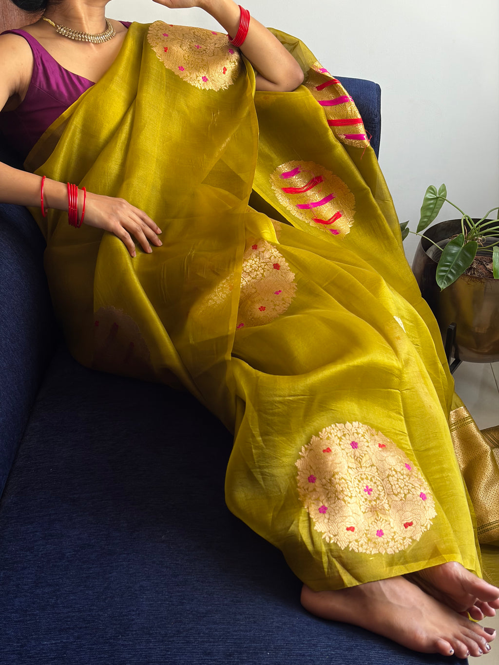 Parrot Meadow Organza Silk