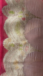 Mauve Brown Haze Organza Silk