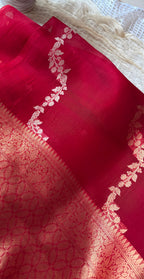 Crimson Vine Organza Silk