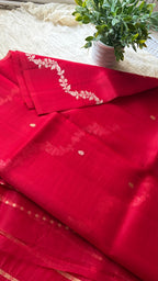 Crimson Vine Organza Silk