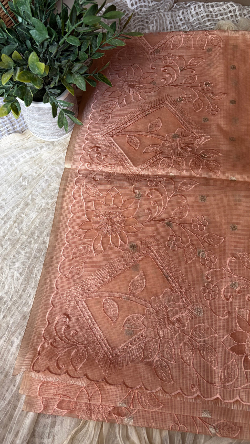 Floral Cutwork Kota Silk