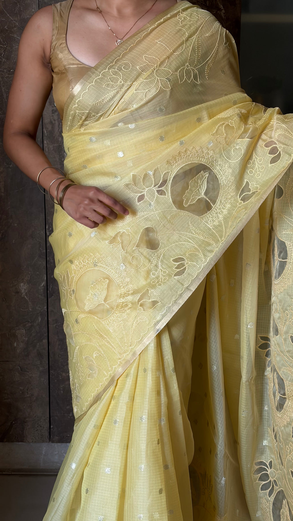 Floral Cutwork Kota Silk