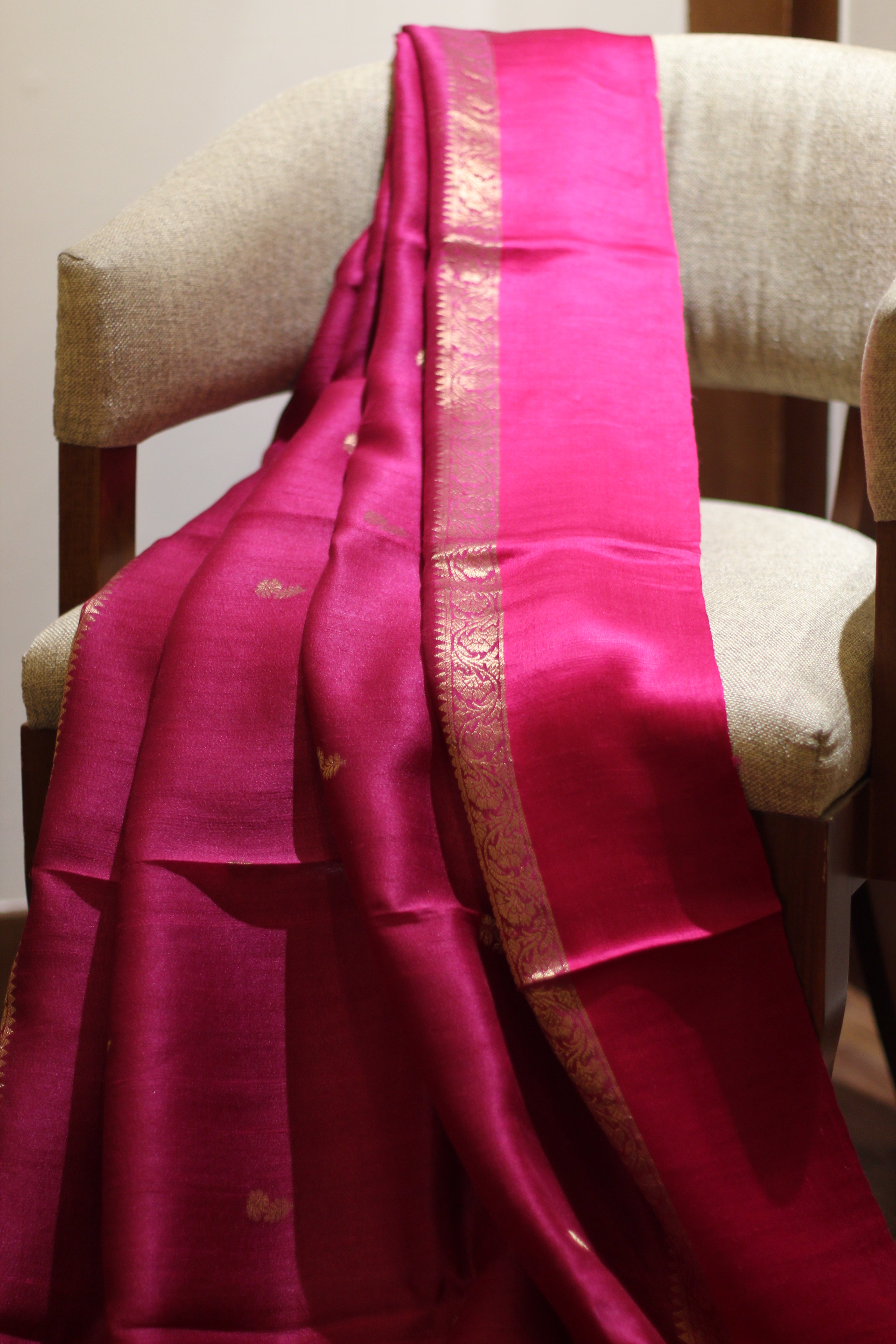 Electric Rose Tussar Silk