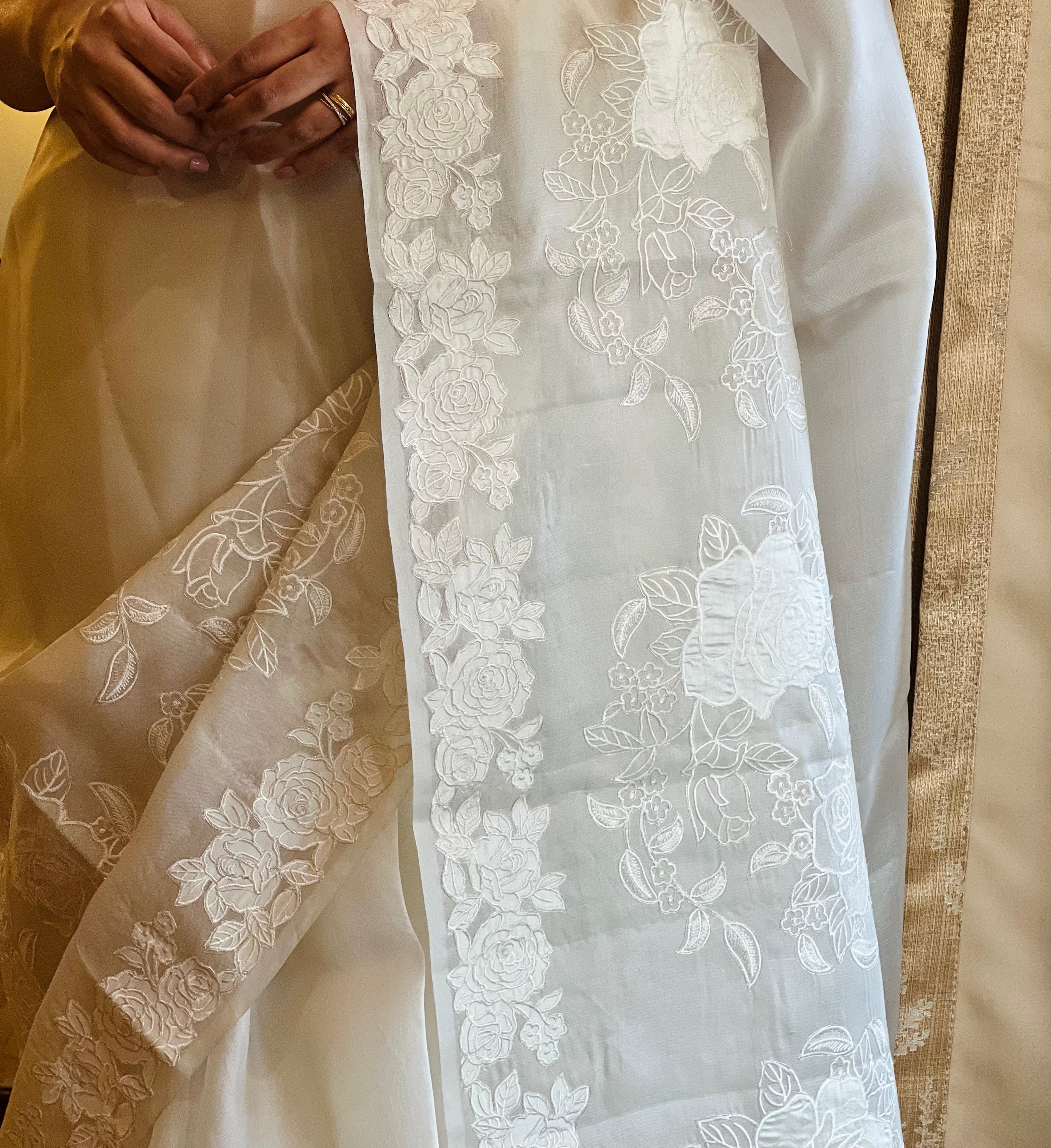 Ivory Petal Organza Silk