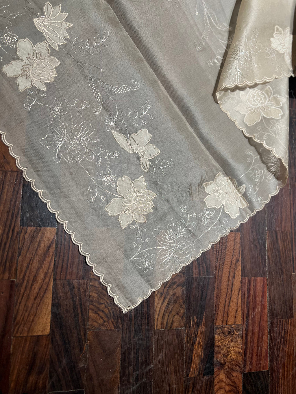 Chikoo Bloom Organza Silk