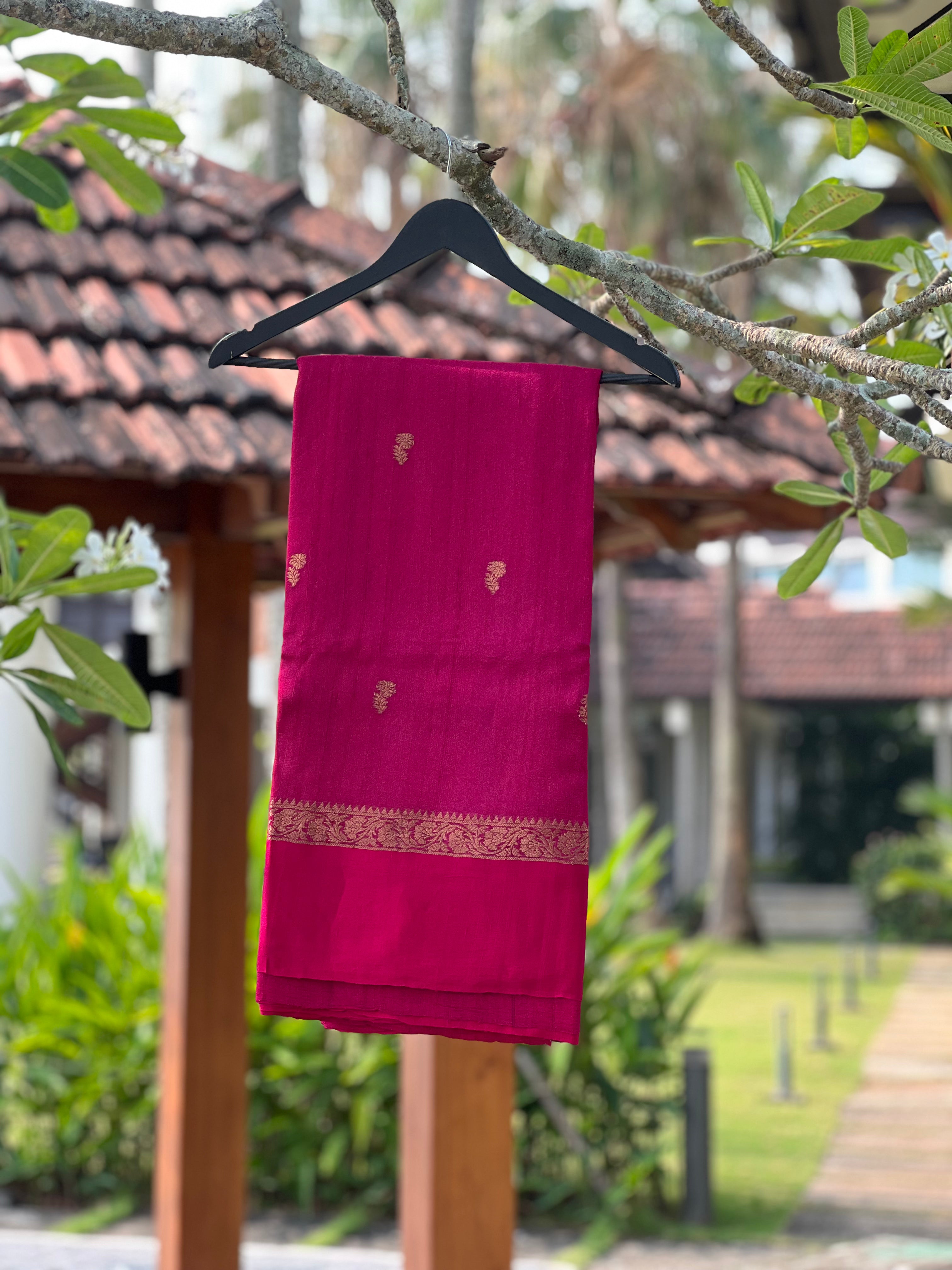 Electric Rose Tussar Silk
