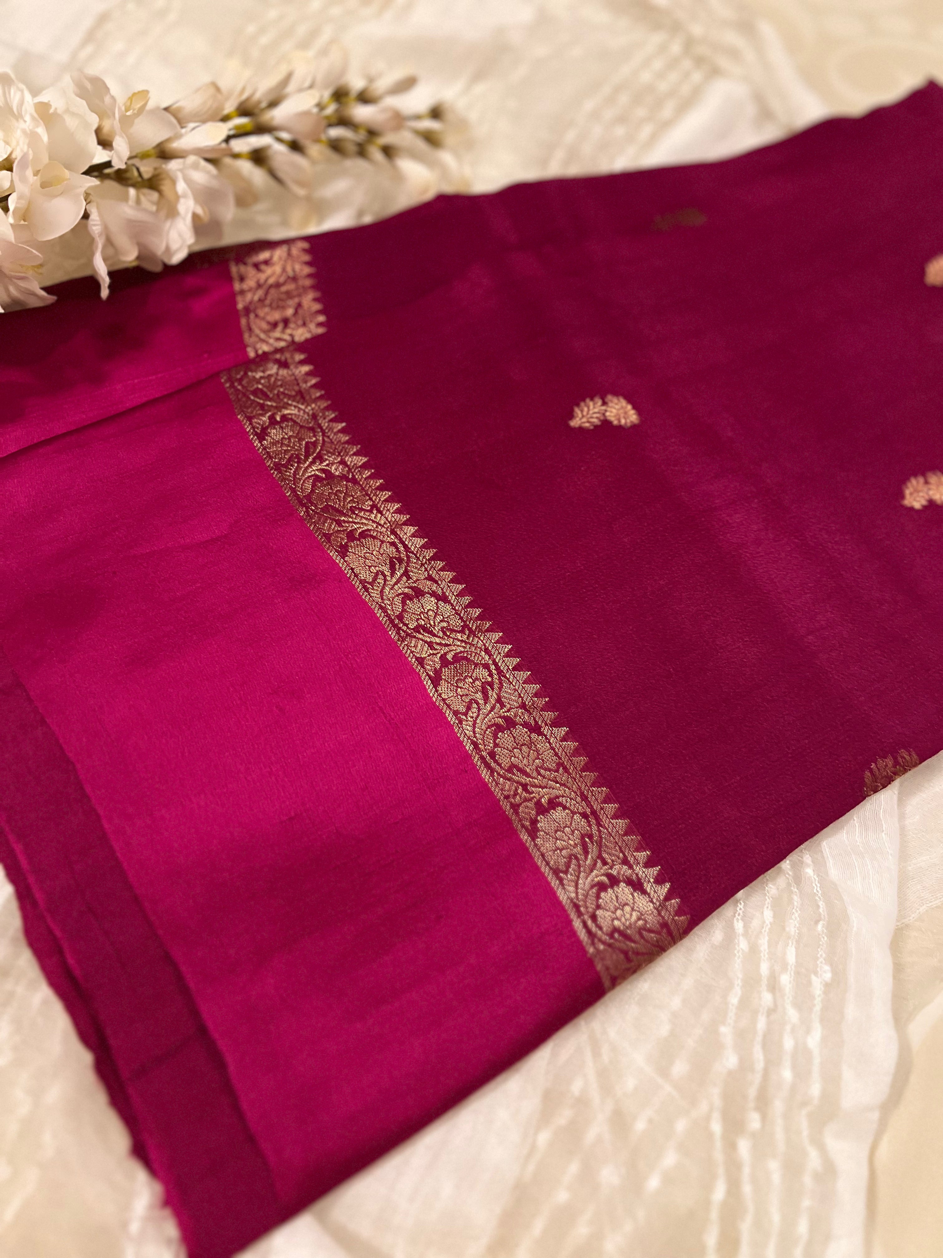 Electric Rose Tussar Silk