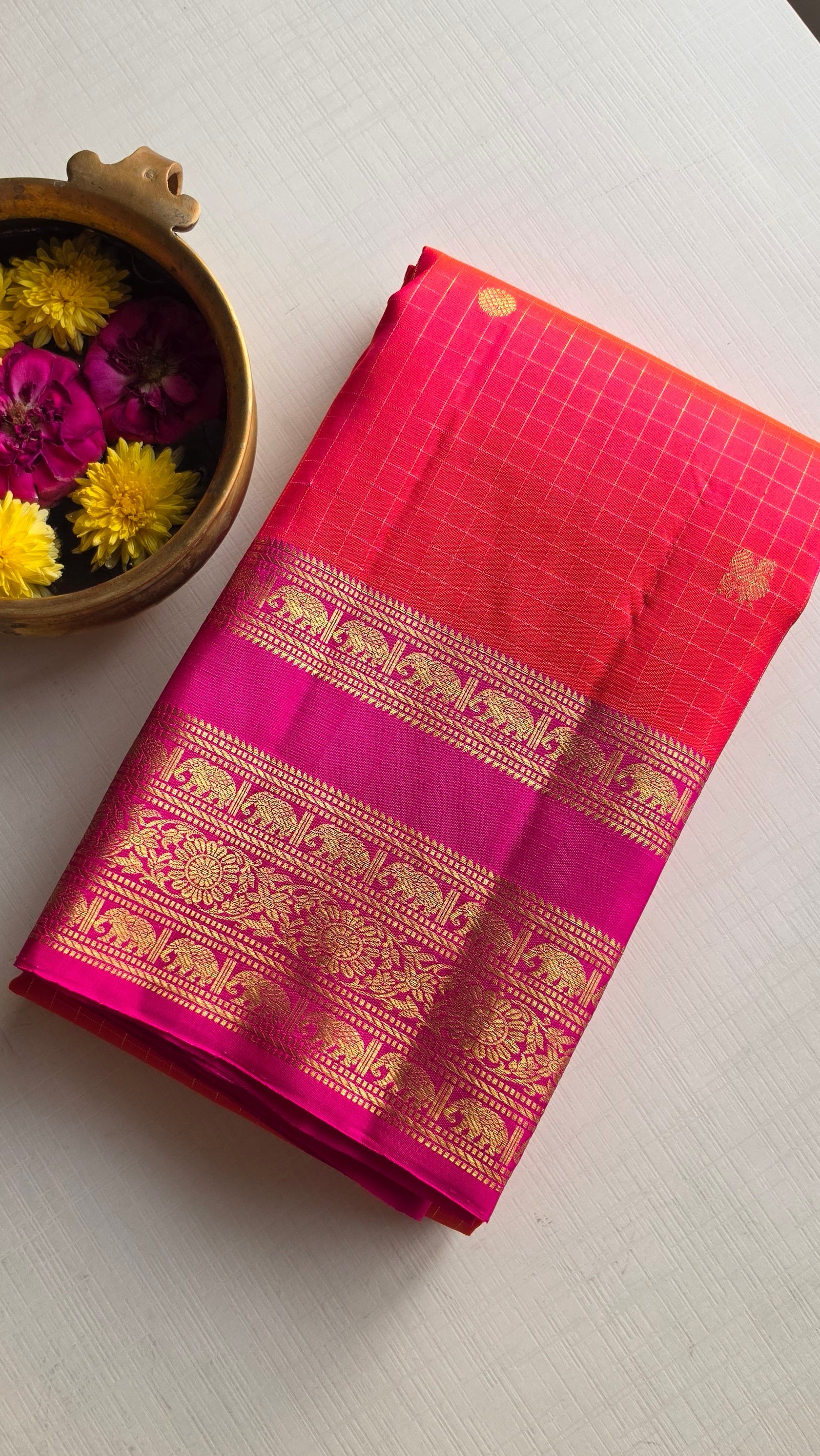 Checkered Flame Heritage Kanchipuram